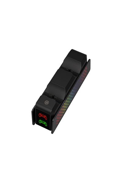DinoFire FC401-AE Dual Fast Charger for PS5 Wireless Controller Stand for Sony PlayStation 5 Gamepad DualSens