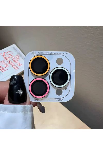Choice Tempered glass 15 or 15Plus(2pcs yellow pink white 2-3Pcs Luminous Ceramic Camera Protector Film For