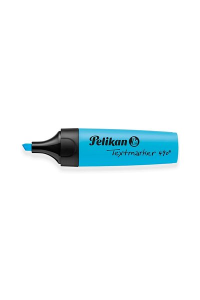 Pelikan |   Highlighter 490, Blue, Broad Tip, Bright Color, for Note and Text Highlighting