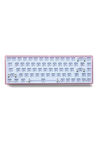 Choice مجموعة لوحة مفاتيح ميكانيكية Novice68pink Novice 68 مفتاحًا بثلاثة أوضاع تبديل ساخن وإضاءة بيضاء 2.4 جيجاهرتز لاسلكية وبلوتوث