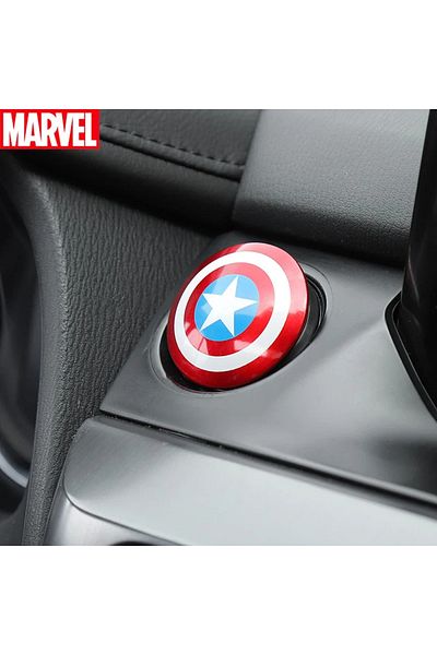 Miniso A1 Anime Captain America Iron Man Car Engine Ignition Start Switch Button Protective Cover Sticker M