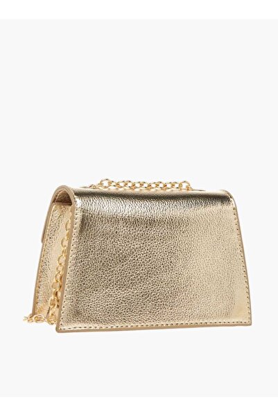 Celeste Celeste Bow Embellished Crossbody Bag with Chain Strap and Button Closure
