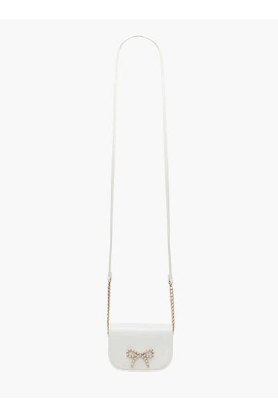 Little Missy Pearl Embellished Crossbody Bag with Magnetic Button Closure