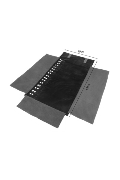 Choice حامل عرض قلادات المجوهرات للسفر كبير الحجم باللون الأسود بالكامل، حقيب...