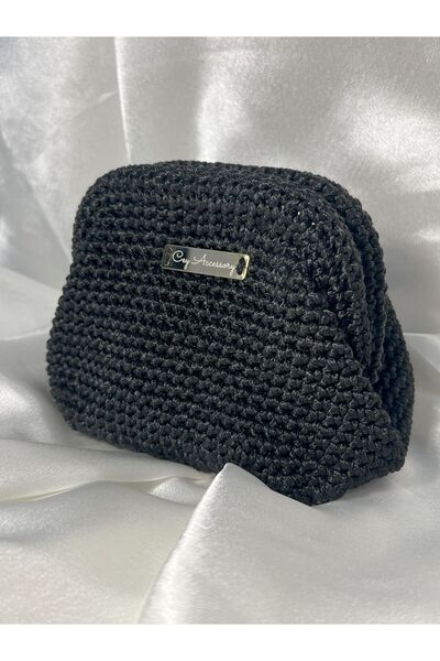 CEY ACCESSORY Small Clutch Hand Made Bag (Black)
