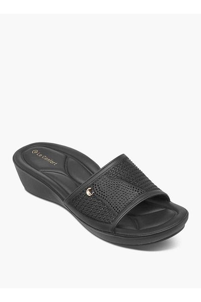 Le Confort Embellished Slip-On Sandals with Wedge Heels