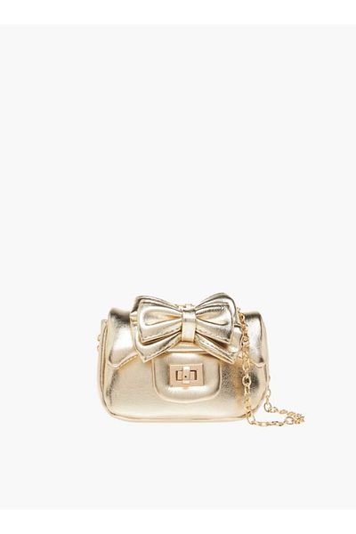 Celeste Bow Accent Crossbody Bag with Chain Strap and Twist Lock Closure