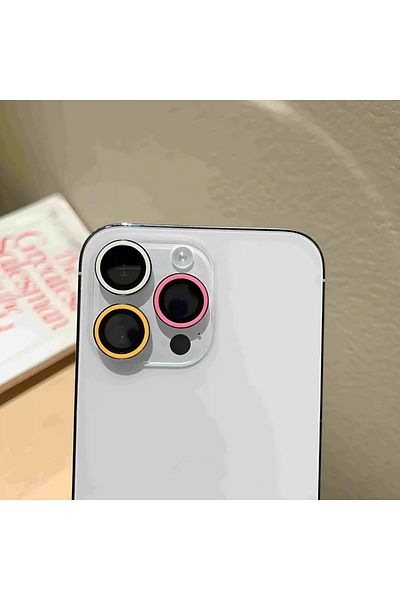Choice Tempered glass 14pro 14proMax(3pcs orange pink white 2-3Pcs Luminous Ceramic Camera Protector Film F
