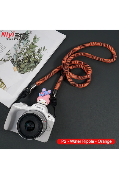 Choice حزام كتف للكاميرا بنمط برتقالي عالمي مناسب لكاميرات نيكون وباناسونيك وكانون ولايكا وبنتاكس وفوجي إف