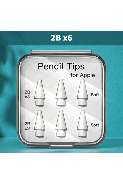 Choice رأس قلم رصاص 2b X6 مزدوج الطبقة لقلم Apple Pencil من الجيل الأول والثاني 2b Hb 2.0 3.0 So