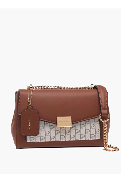 Paprika حقيبة كروس بودي مطبوعة بأحرف أولى مع حزام سلسلة وقفل قلاب - العرض 8 س...
