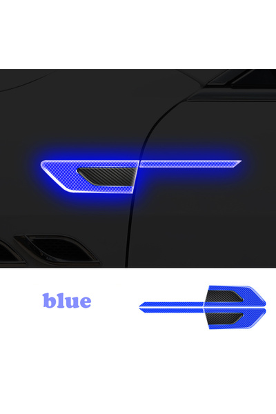 Choice ملصقات عاكسة لجسم السيارة باللون الأزرق مكونة من قطعتين، ملصقات تحذيري...