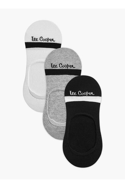 Lee Cooper Logo Print Non-Terry No Show Socks - Set of 3