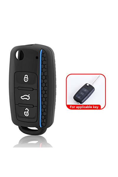 Choice Blue Silicone Car Key Case Keys Full Cover Protection Shell Bag for VW...