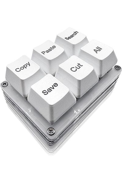 Choice لوحة مفاتيح بيضاء 6 مفاتيح نسخ ولصق بحث وحفظ وقطع لوحة مفاتيح OSU بيد واحدة لوحة مفاتيح ميكانيكية قابلة للبرمجة اختصار