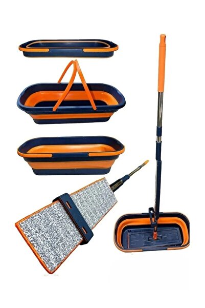 Kitchen Queen Home Katlanır Kovalı Turuncu Mob 55 cm Kendinden Sıkmalı Mop