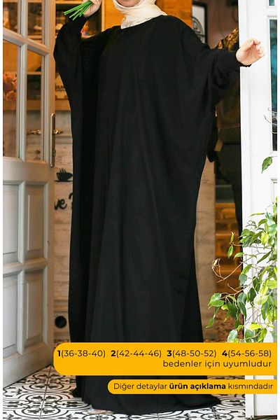 suhneva Μαύρο μανίκι Didar Bat Abaya Ferace