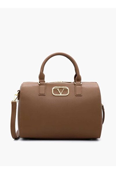 V Italia V Italia Solid Tote Bag with Detachable Strap and Zip Closure