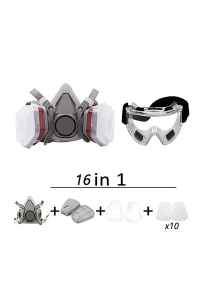Choice Grey Original 6200 Respirator Reusable Half Face Cover Gas Mask With Cotton Filter Goggles For Paint