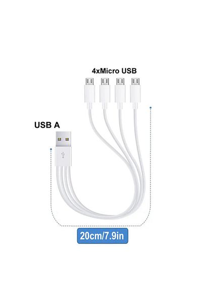 Choice كابل موزع USB من النوع A إلى 4xMicro USB PD 1 إلى 6 من النوع C/Micro USB كابل USB متعدد 3 في 1 سلك شحن سريع