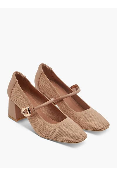 Celeste Women's Square Toe Shoes with Buckle Closure and Block Heels