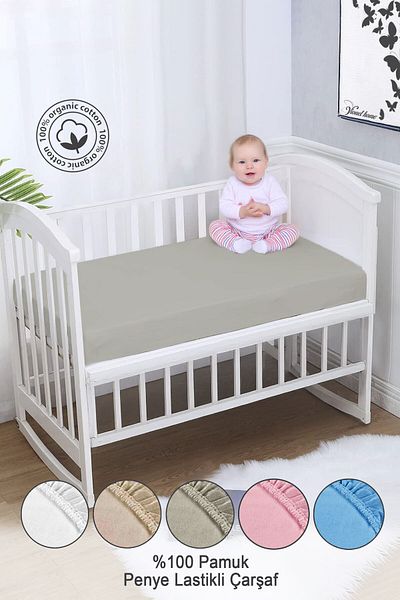 Vionel Home 100% Combed Cotton, Elastic Baby Bed Sheet, Organic Cotton, Mother's Side, Park Crib Sheet