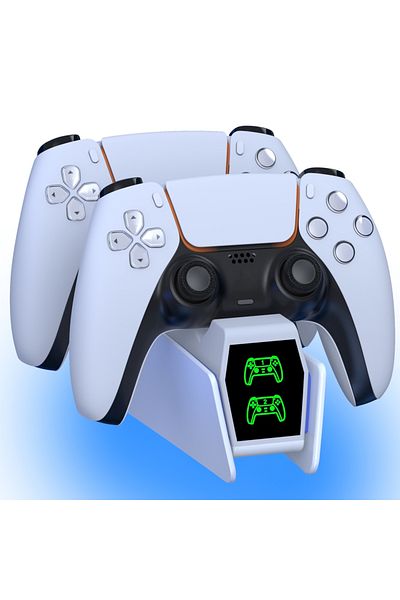 DinoFire FC302-AE FC301 For PS5 Controller Charger RGB Fast Charging Station For PlayStation5 Wireless Game C