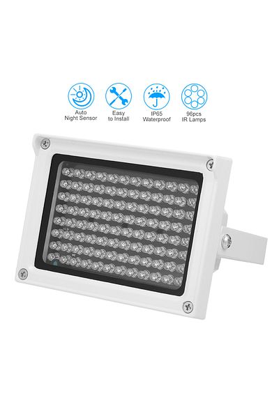 Choice1 White 96 LEDS IR Illuminator Array Infrared Lamps Night Vision Outdoor Waterproof For CCTV Security