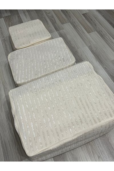 AYHANHOME Ριγέ Βελούδινο Πακέτο Υπόσχεσης Αρραβώνας Σετ 3 τεμαχίων