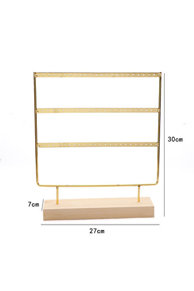Choice Gold 30cm 3-Tiers 72 Holes Earring Display Holder,Metal 3 Layers Jewel...
