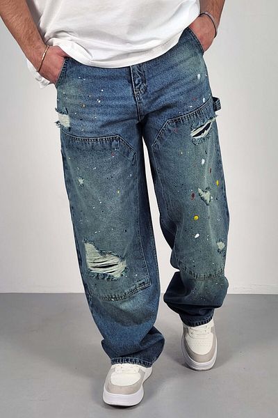CEDY DENIM Blugi Skater pentru bărbați de înaltă calitate cu talie înaltă - C368-Green-Tint