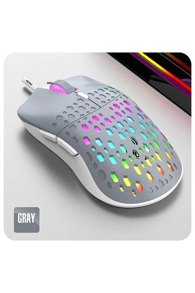 Choice ماوس رايكو G701 سلكي رمادي اللون مزود بـ 6 مفاتيح وإضاءة ملونة للألعاب والمكتب لنظام التشغيل Microsoft Windows والتطبيقات