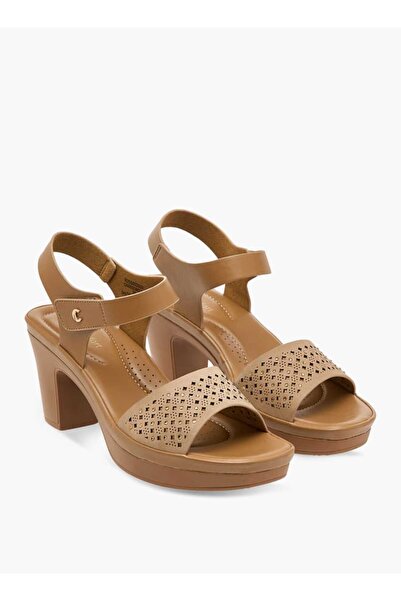 Le Confort Laser Cut Strap Sandals with Block Heels