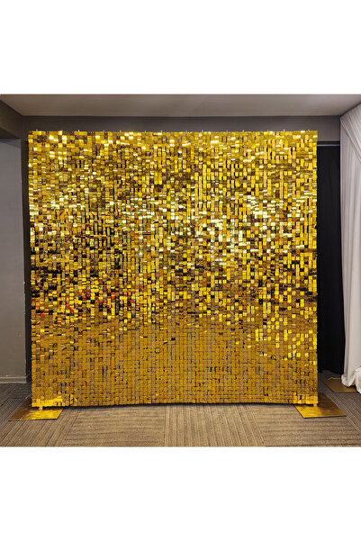 Nirvana Decor Işıltılı Pullu  Payetli Arka Fon Paneli 210x210 cm GOLD RENK