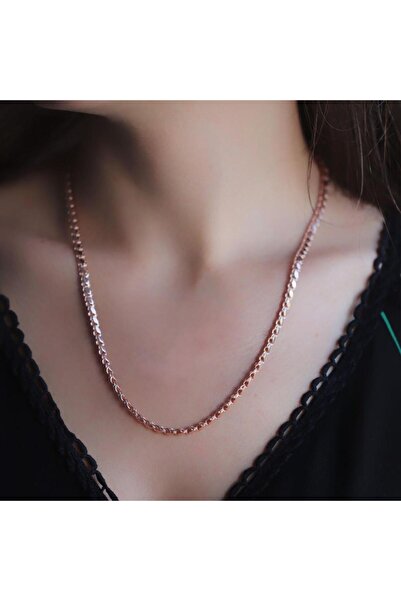Necati Gün Rose Gold Kaplama 925 Ayar Gümüş Köstek Zincir