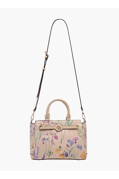 Celeste Floral Print Tote Bag with Double Handle and Zip Closure