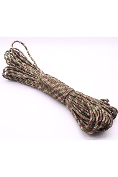 Choice حبل باراكورد أخضر عسكري مموه بطول 30 متر للتخييم في الهواء الطلق، حبل ...