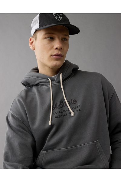 AMERICAN EAGLE AE Logo Graphic Pullover Hoodie