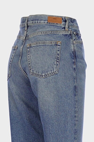 CROSS JEANS Diana Açık Mavi Yüksek Bel Patı Fermuarlı Dad Straight Jean Pantolon C 4517-118