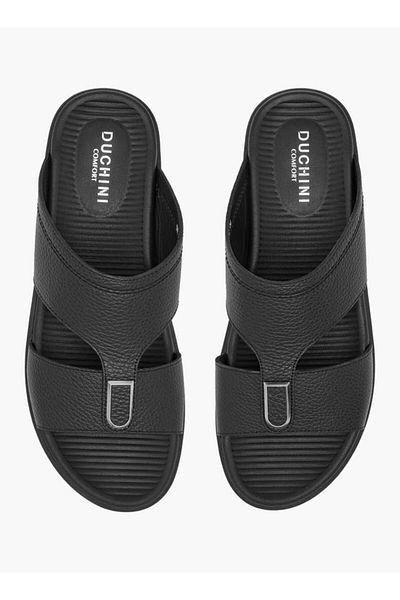 Duchini Duchini Men's Metal Accent Slip-On Arabic Sandals