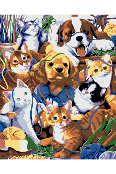 wombhobby Yavru Hayvanlar Sayılarla Boyama Seti 40x50 Cm Çerçeveli (Kasnağa )...