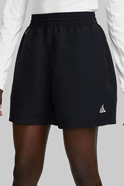 Nike Acg Women's 5" High Rise Shorts High Waisted 2 Pocket Women's Loose Fit Shorts Black