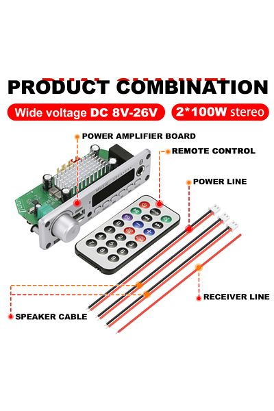Choice 200W NEW 200W Amplifier Bluetooth DIY MP3 WAV Decoder Board DC 12V 100W Wireless Car USB MP3 Playe