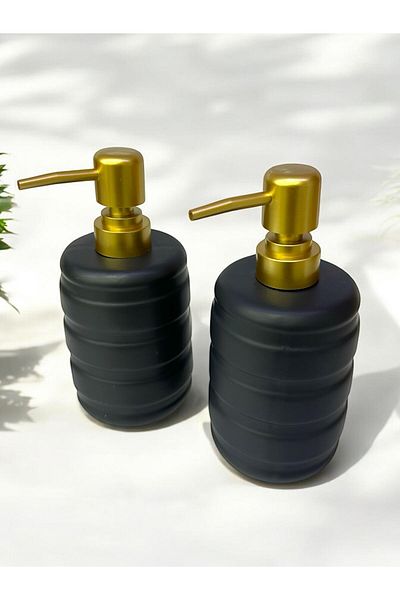 UCR HOME 4122 Μεταλλικός Στρογγυλός Διανομέας Υγρού Σαπουνιού για Πάγκο Μπάνιου Νεροχύτη Κουζίνας Δοχείο σαπουνιού 2 τμχ