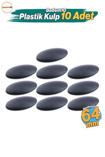 Badem10 Damla 10 bucăți 64 mm - 6,4 cm mobilier negru sertar bucătărie dulap dulap mâner mâner mâner din plastic