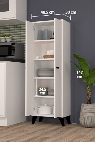 MOBİLİQUE İlkay Çok Amaçlı 2 Kapaklı 5 Raflı Dolap