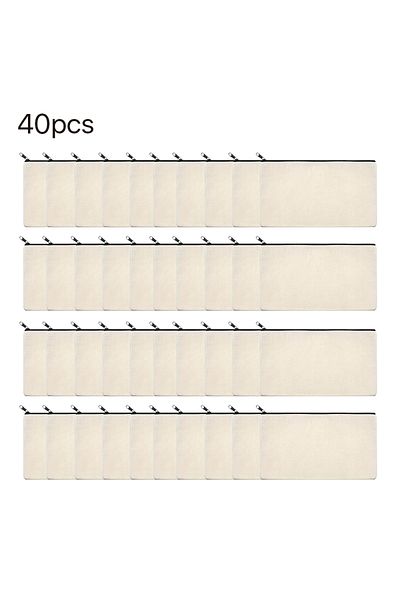 Choice 40pcs 10/20/40PCS Canvas Zipper Bags Multifunctional Blank DIY Craft Pouches Pencil Bags Case Pouch