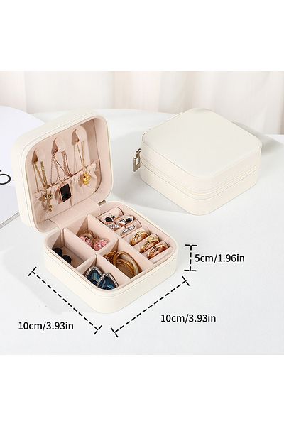 Choice WHITE PU Leather Jewelry Mini Storage Box Travel Home Bracelet Earrings Storage Display Case For Wom
