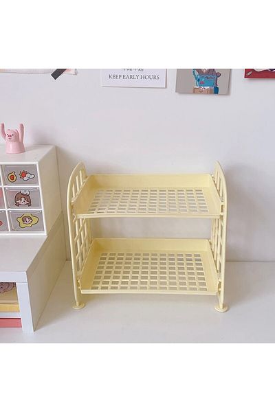 Choice Yellow 1PC High Appearance Horizontal Desktop Storage Shelf Simple Multi-storey Dormitory Storage Sh