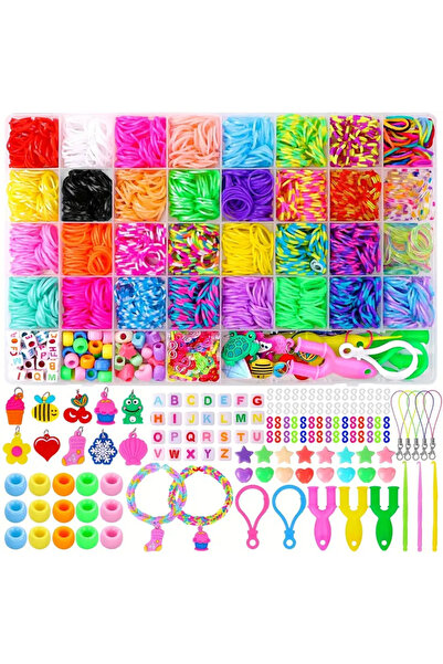 Choice MULTI 2500PCS+/Box Rubber Bands Bracelet Making Kit - Creative Jewelry Set Ideal Gift for Little Cra